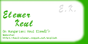 elemer keul business card